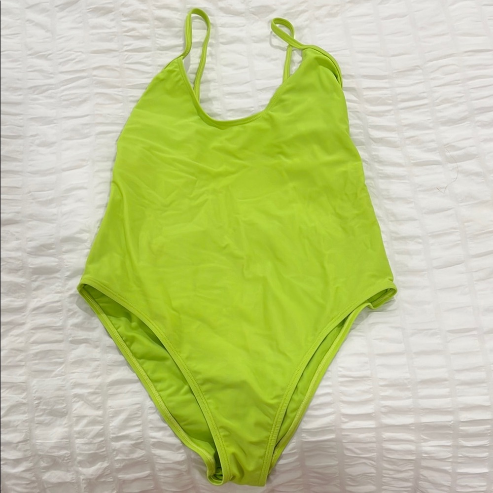 Good American Neon Green One Piece Swimsuit